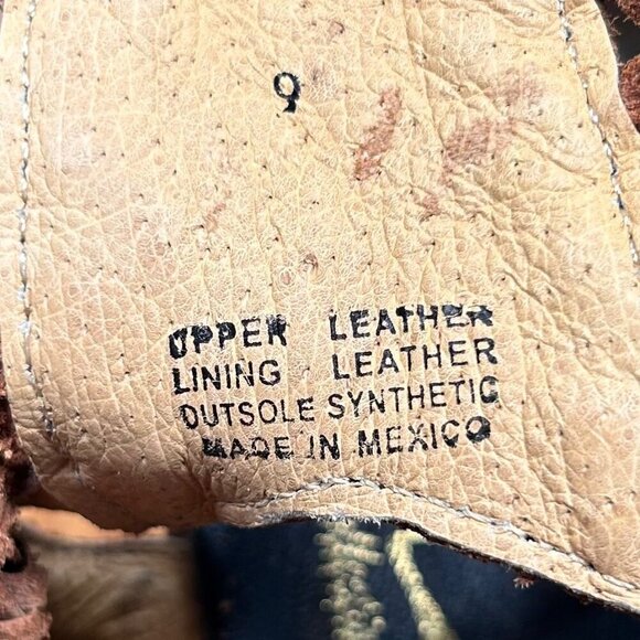 Sbicca Vintage Collection 9 Woven Leather Wood Studded Heel Platform - Picture 7 of 7